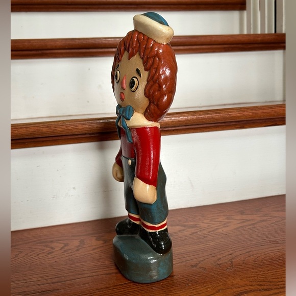 Vintage Raggedy Andy Ceramic Statue 1970s Hand-Painted Figurine 12" Tall - Picture 3 of 15